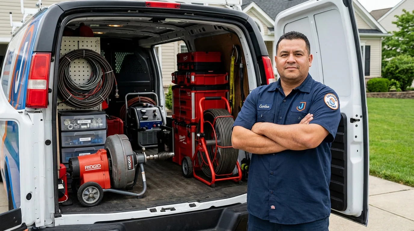 Professional drain cleaning equipment and Johns Plumbing LLC plumber in Gilroy