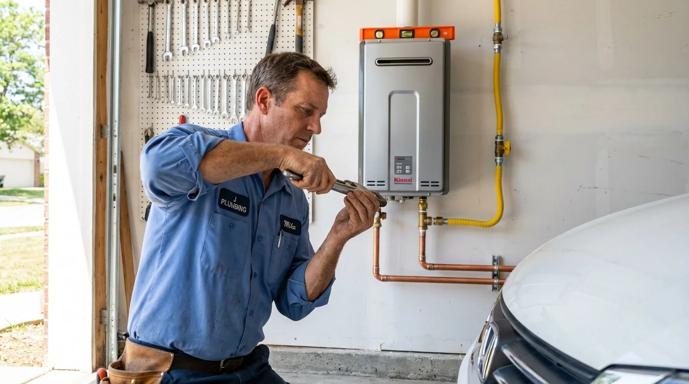 Tankless water heater installation by a Johns Plumbing LLC plumber in Gilroy